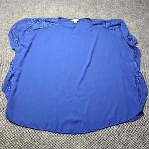 Peter Nygard Women Tunic Top Kimono Sleeve Blue Blouse Size 2X